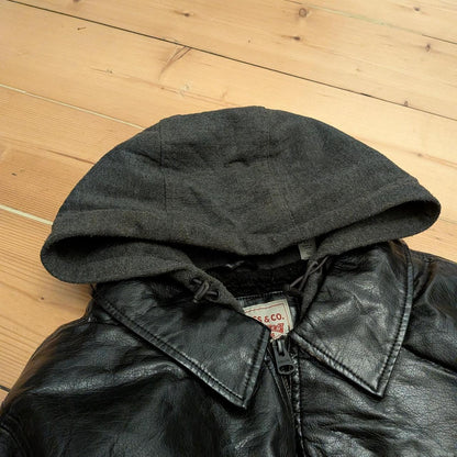 Levis Faux Leather Hoodie Jacket (XL)