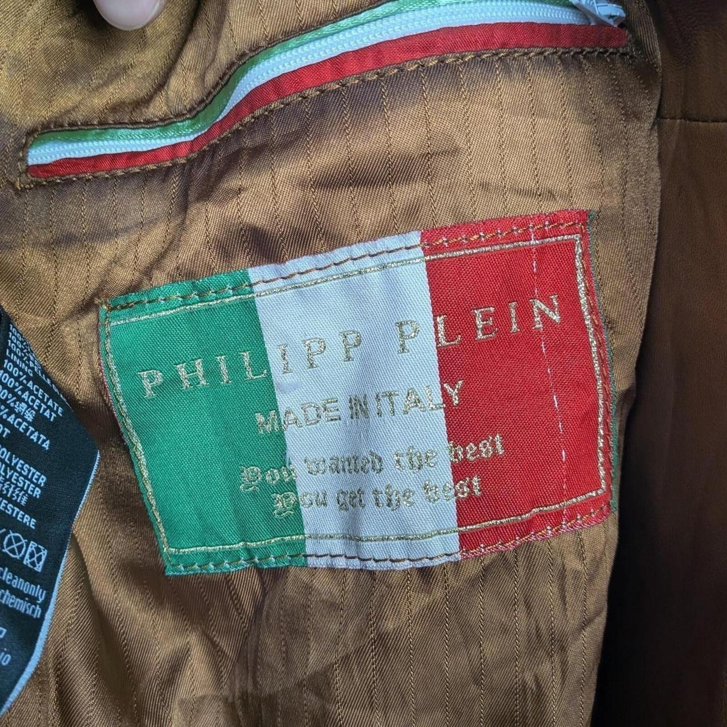 Philipp Plein Lamb Leather Jacket (XL)