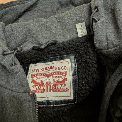 Levis Faux Leather Hoodie Jacket (XL)