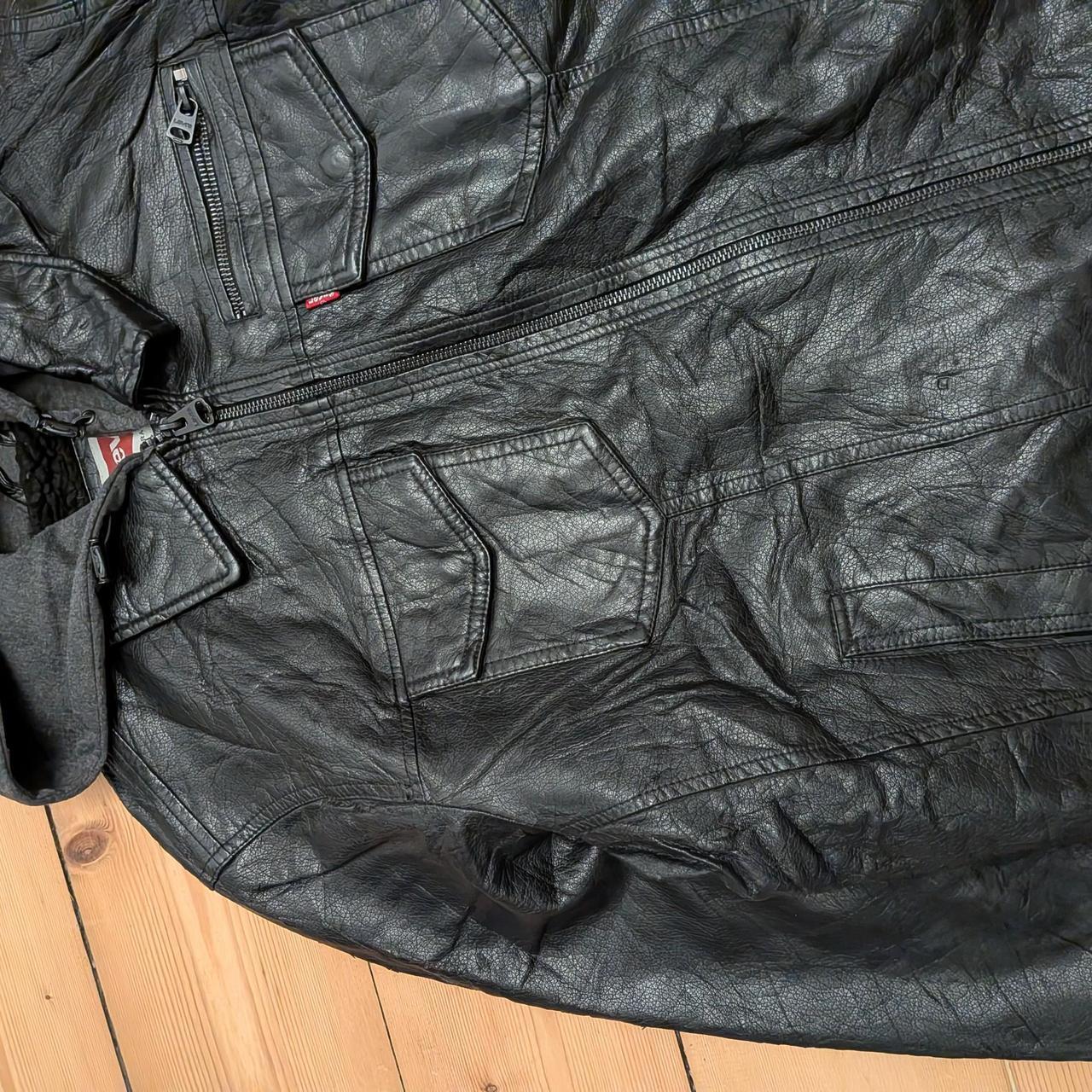 Levis Faux Leather Hoodie Jacket (L)