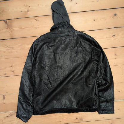 Levis Faux Leather Hoodie Jacket (L)
