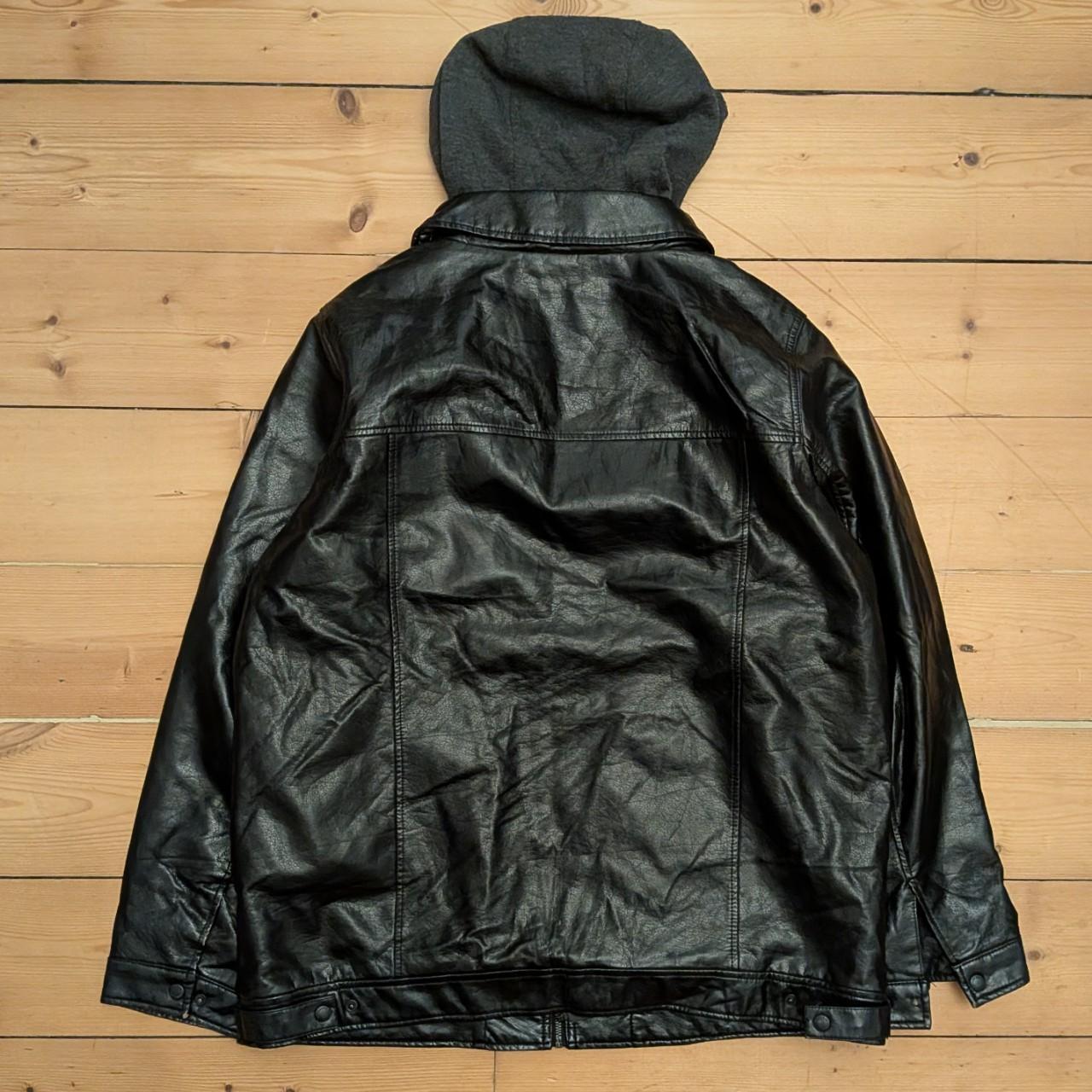 Levis Faux Leather Hoodie Jacket (XL)