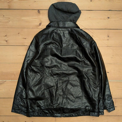 Levis Faux Leather Hoodie Jacket (XL)