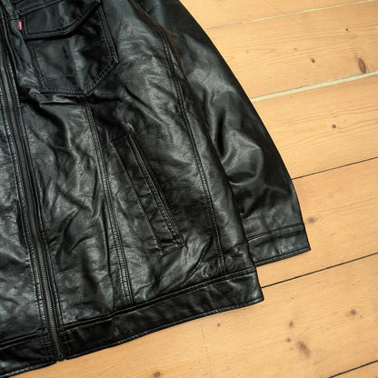 Levis Faux Leather Hoodie Jacket (XL)